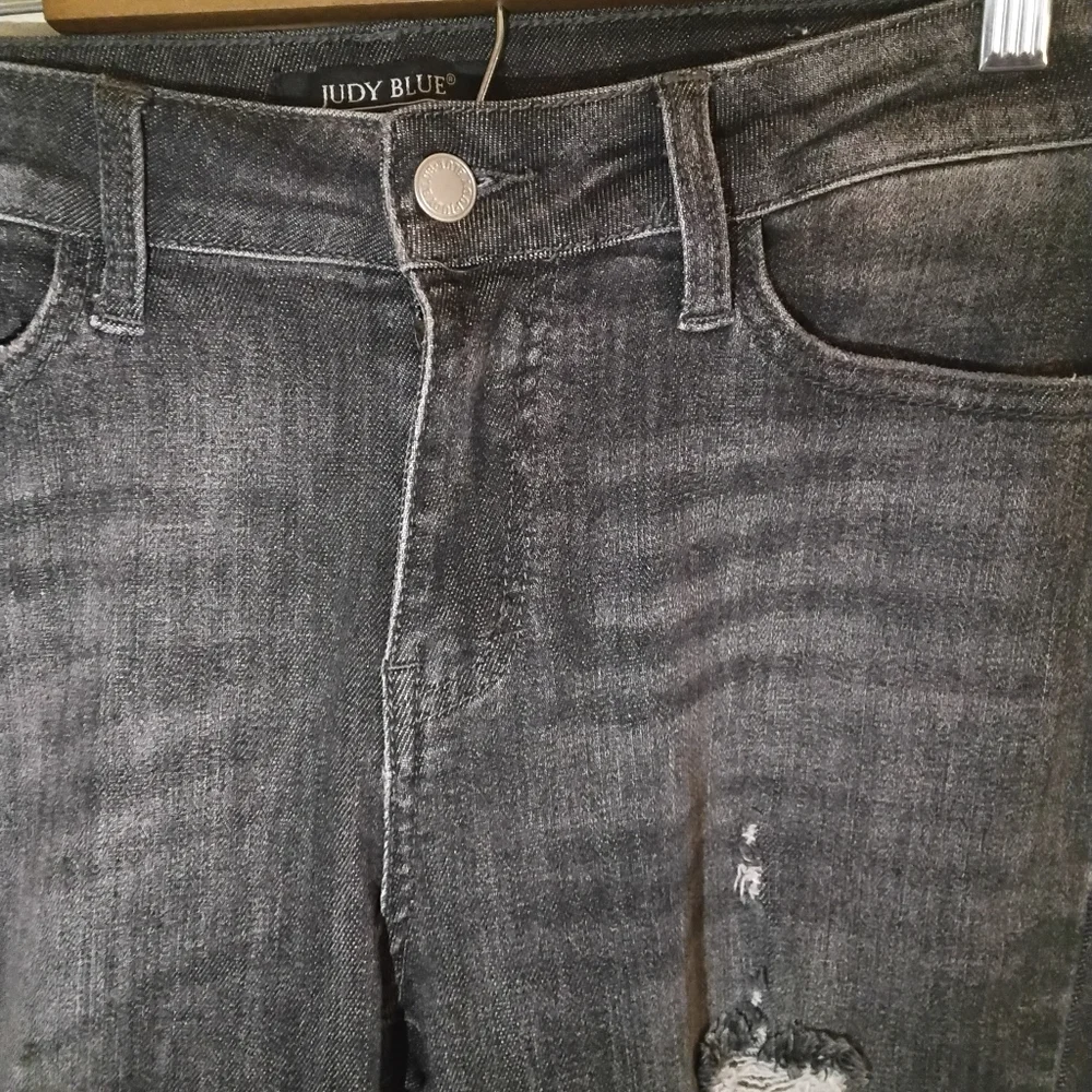 Judy Blue Womens Jeans Size 9/29 Black Distressed‎ Skinny Grunge Style Denim
